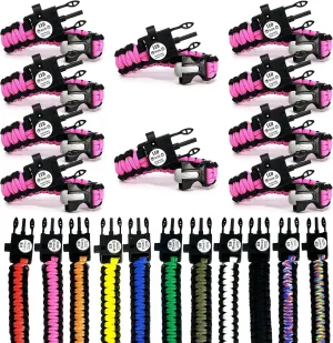 Spark and Shine Paracord Bracelet - Pink - Bright LED SOS Light and Ferro Rod with Scraping Tool - Emergency Survival Whistle - 550 Paracord - Perfect Tool for The Outdoors (10)