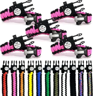 Spark and Shine Paracord Bracelet - Pink - Bright LED SOS Light and Ferro Rod with Scraping Tool - Emergency Survival Whistle - 550 Paracord - Perfect Tool for The Outdoors (5)