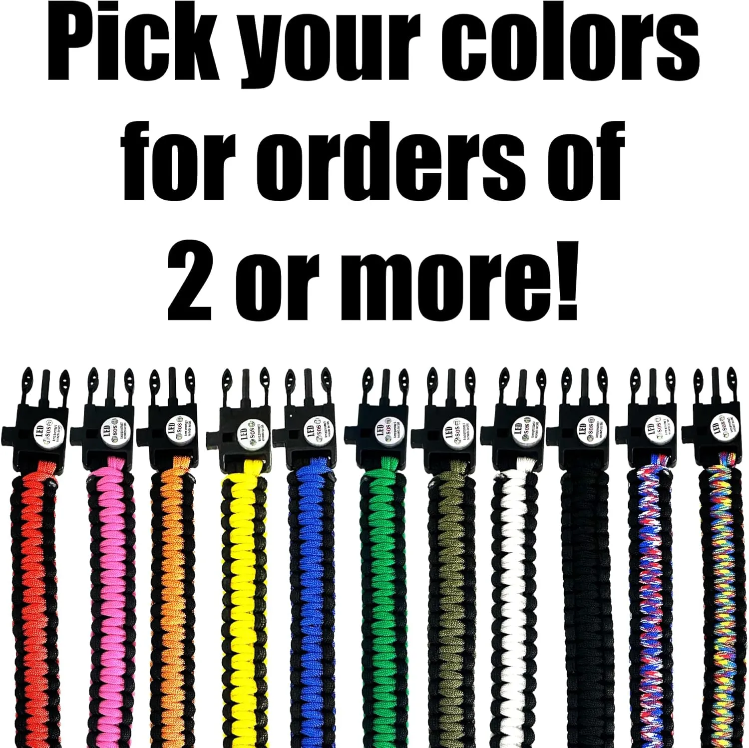 Spark and Shine Paracord Bracelet - Pink - Bright LED SOS Light and Ferro Rod with Scraping Tool - Emergency Survival Whistle - 550 Paracord - Perfect Tool for The Outdoors (5)
