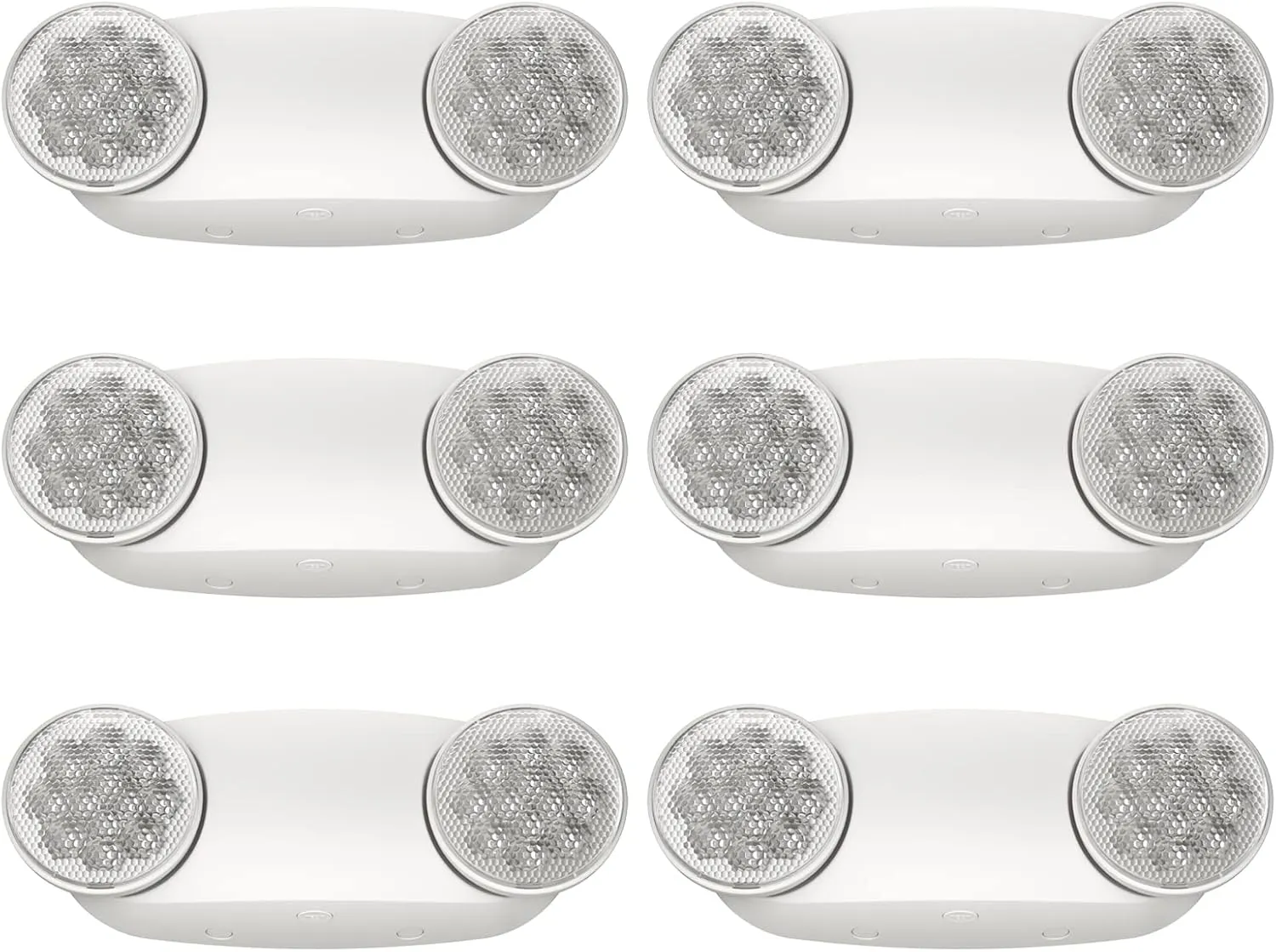 Spectsun 6 Packs Emergency Lights for Business, with Battery Backup,Hard Wired, UL 924 Certified,AC 120/277V,Two Head Adjustable LED Emergency Lighting.