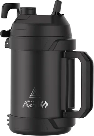 Sports Water Jug - Gallon Water Bottle - Large Insulated Stainless Steel Bottle for Gym, Workouts, Basketball, Football, Soccer - Keep Water Cold for Up To 24 Hours - 108 Ounce (Black)
