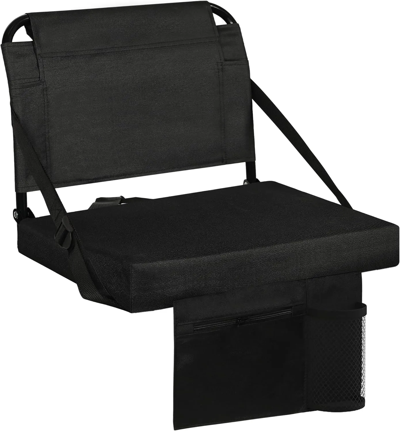 Stadium Seat for Bleachers with Back Support and Wide Padded Cushion Stadium Chair - Includes Shoulder Strap and Cup Holder