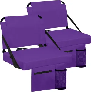 Stadium Seat for Bleachers with Back Support and Wide Padded Cushion Stadium Chair - Includes Shoulder Strap and Cup Holder