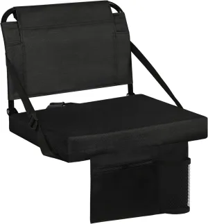 Stadium Seat for Bleachers with Back Support and Wide Padded Cushion Stadium Chair - Includes Shoulder Strap and Cup Holder