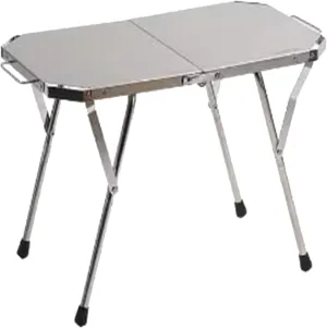 Stainless Steel Camping Table Adjustable Camping Table Foldable Picnic Table Roll Up Table Top with Carry Bag for Outdoor