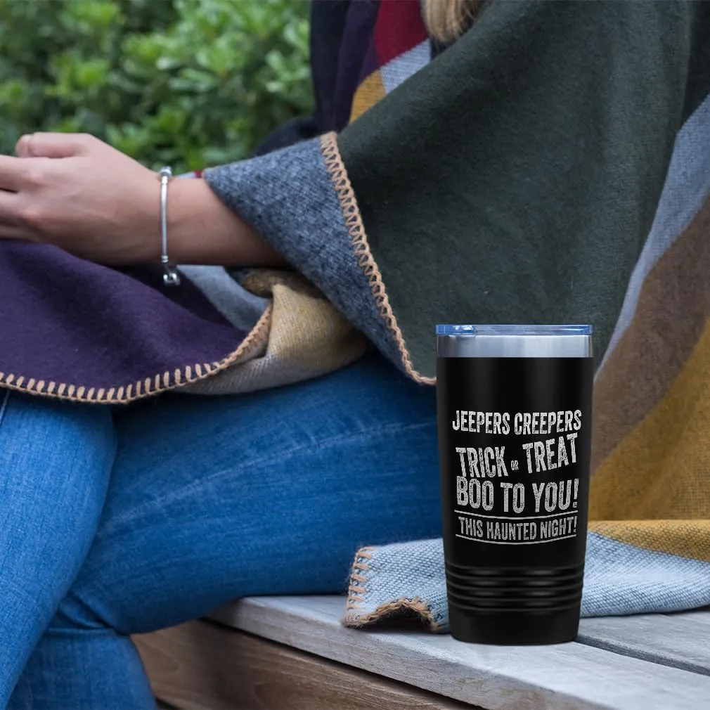 Stainless-Steel Engraved Travel Mug Tumbler Jepers Creepers Insulated Thermal Coffee Cup Navy 30 Oz