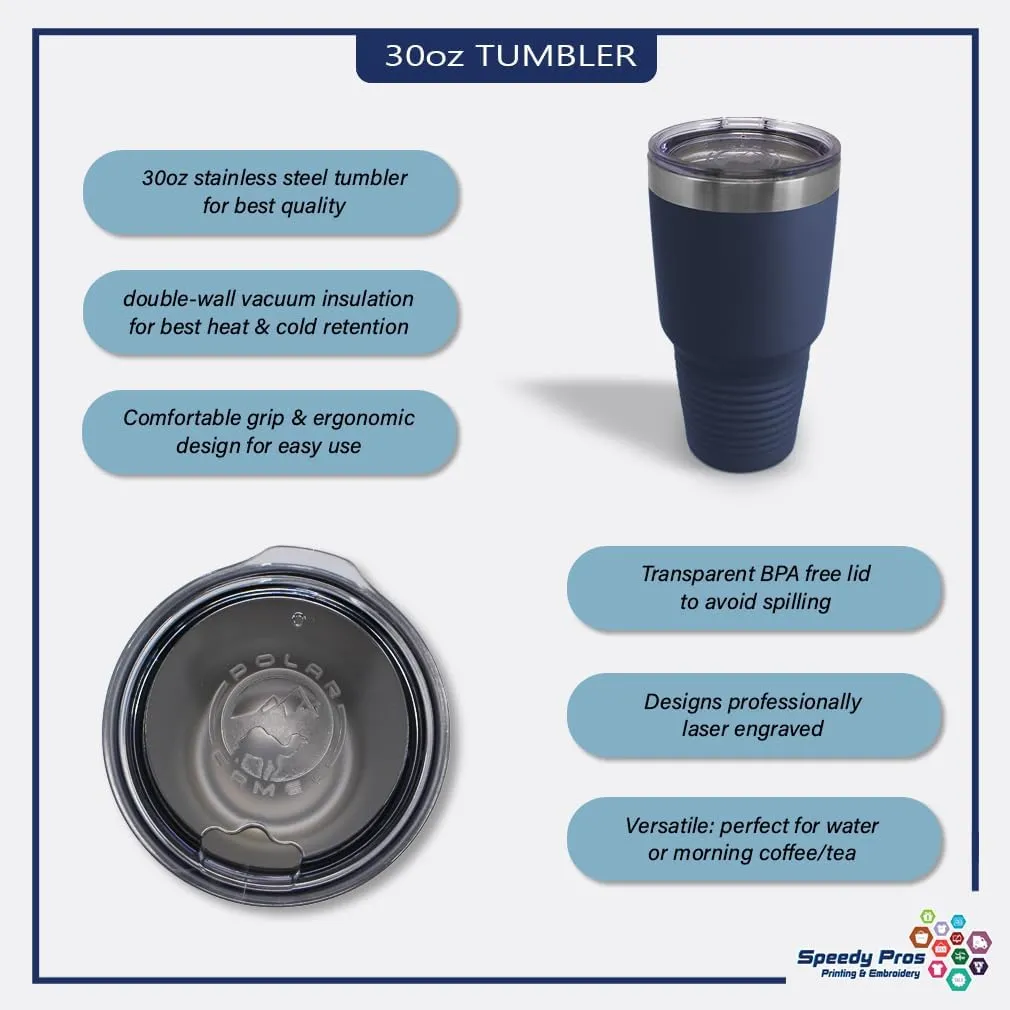 Stainless-Steel Engraved Travel Mug Tumbler Jepers Creepers Insulated Thermal Coffee Cup Navy 30 Oz