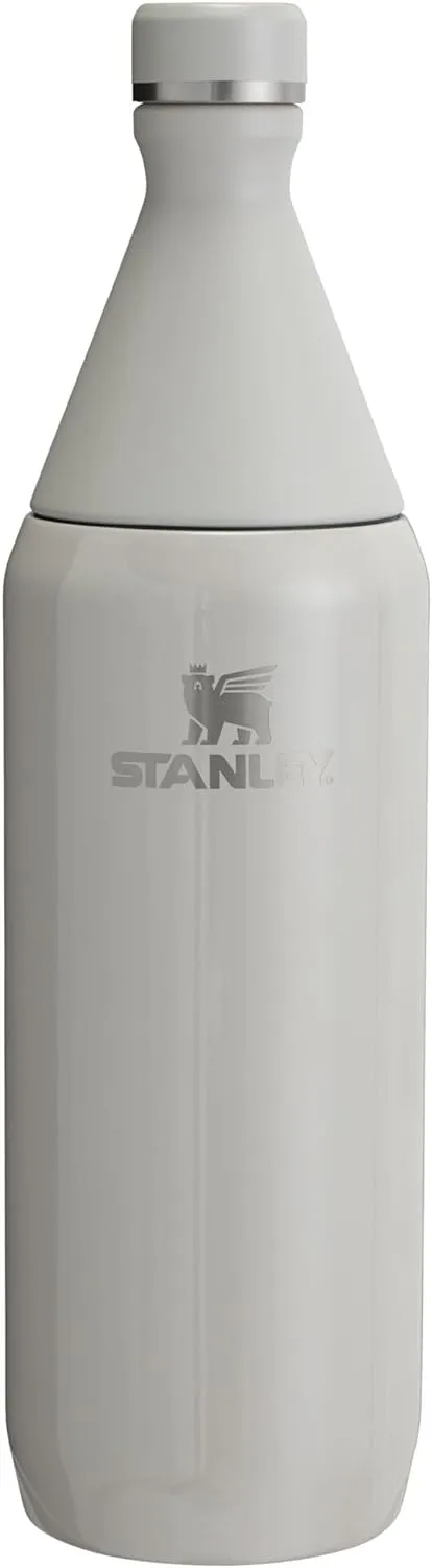 Stanley All Day Slim Bottle 34 oz | Leakproof Twist on Lid | Slim Design for Travel and Gym | Insulated Stainless Steel Water Bottle | BPA-Free | Ash Gloss