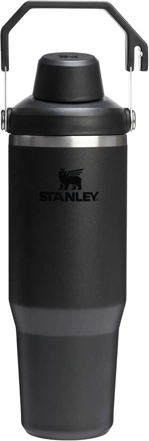Stanley IceFlow 2.0 Fast Flow Tumbler with Handle 30 oz | Twist On Angled Spout Lid | Leakproof Water Bottle | Insulated Stainless Steel | BPA-Free | Black 2.0