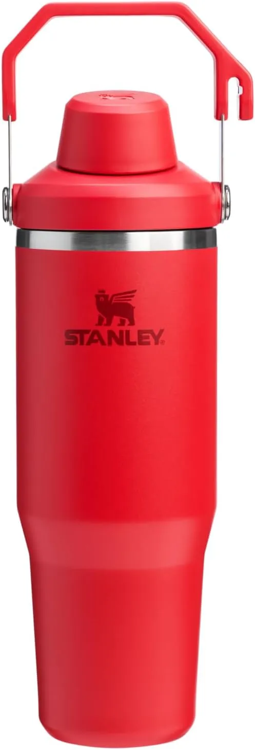 Stanley IceFlow 2.0 Fast Flow Tumbler with Handle 30 oz | Twist On Angled Spout Lid | Leakproof Water Bottle | Insulated Stainless Steel | BPA-Free | Chili Red