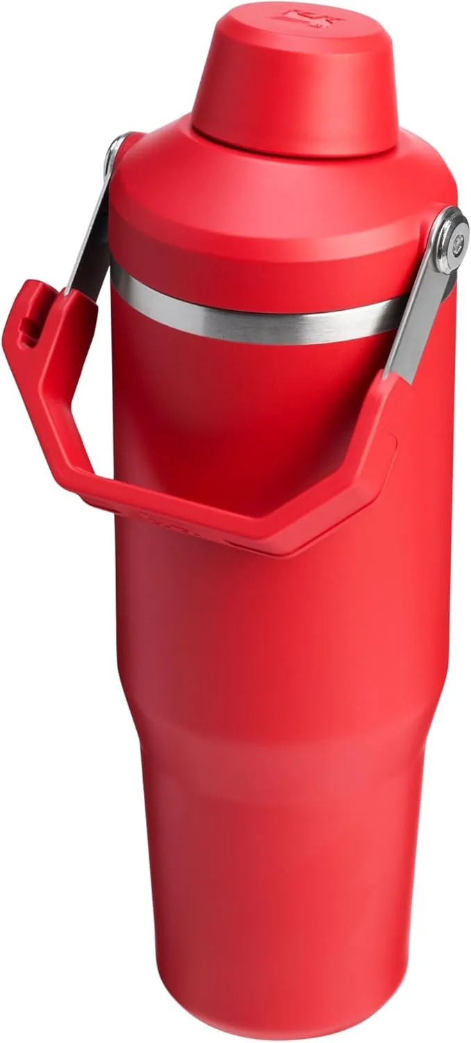 Stanley IceFlow 2.0 Fast Flow Tumbler with Handle 30 oz | Twist On Angled Spout Lid | Leakproof Water Bottle | Insulated Stainless Steel | BPA-Free | Chili Red