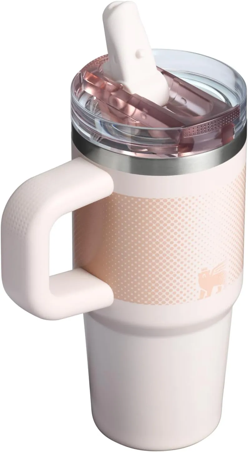 Stanley Quencher ProTour Flip Straw Tumbler with Leakproof Lid 14 oz | Built-In Straw and Handle | Cup Holder Compatible for Travel | Insulated Stainless Steel Cup | BPA-Free | Rose Quartz Fade