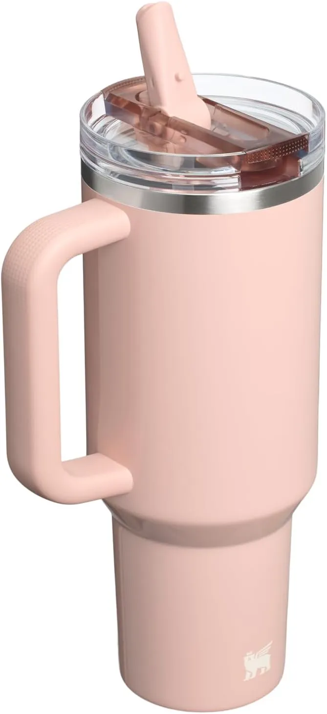 Stanley Quencher ProTour Flip Straw Tumbler with Leakproof Lid 40 oz | Built-In Straw and Handle | Cup Holder Compatible for Travel | Insulated Stainless Steel Cup | BPA-Free | Peach Whip Gloss