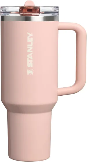 Stanley Quencher ProTour Flip Straw Tumbler with Leakproof Lid 40 oz | Built-In Straw and Handle | Cup Holder Compatible for Travel | Insulated Stainless Steel Cup | BPA-Free | Peach Whip Gloss