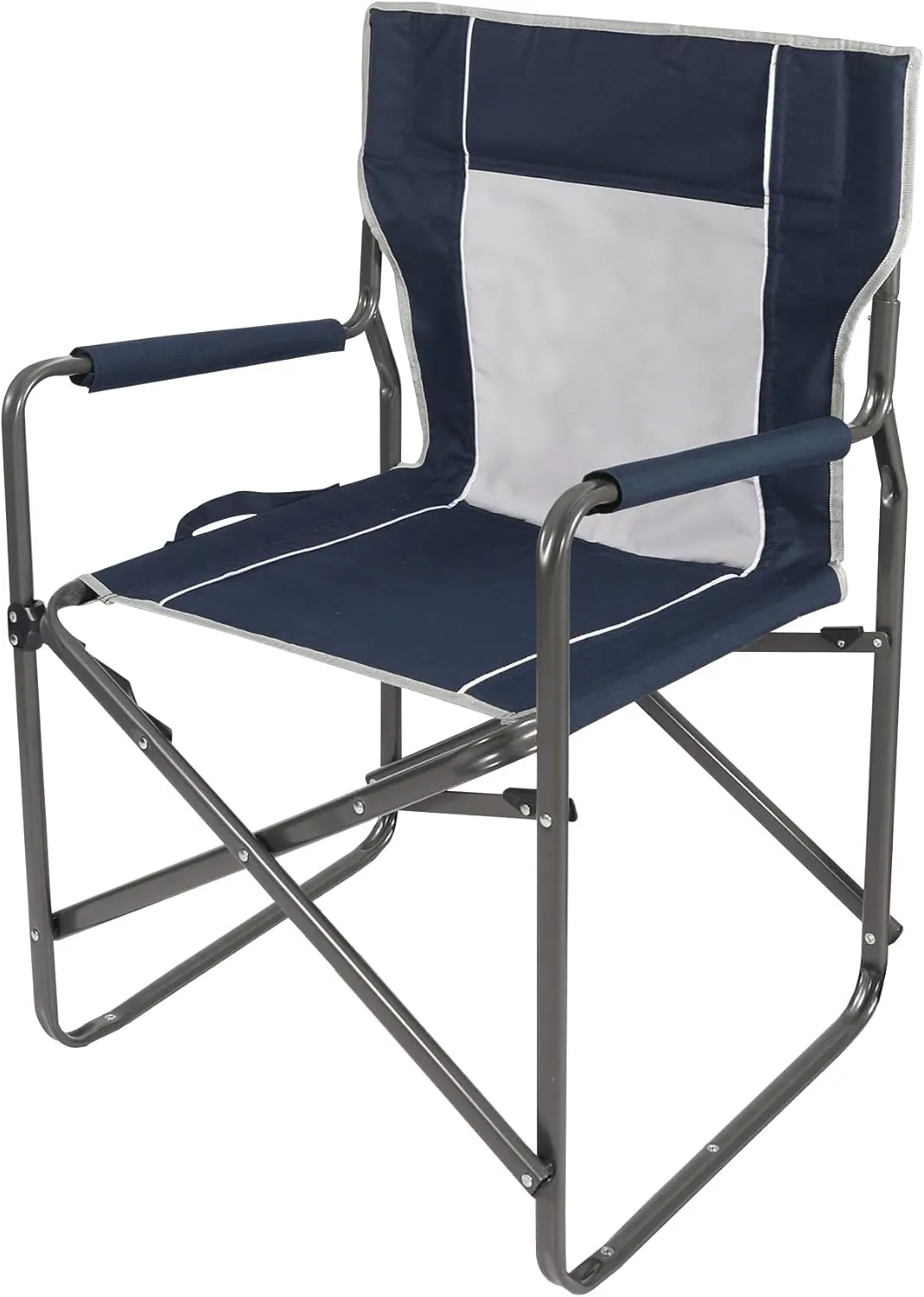 Steel Folding Director Chairs for Adults Heavy Duty, Portable Lightweight Camping Chair Outdoor Indoor for Patio Lawn Travel Sports Fishing, Navy Blue