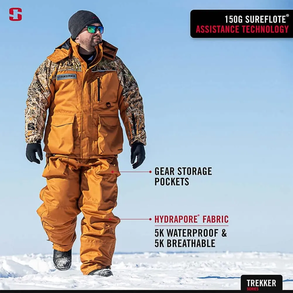 Striker Men's Trekker Durable Windproof Water-Resistant Insulated Outdoor Ice Fishing Bib with Sureflote Flotation Technology