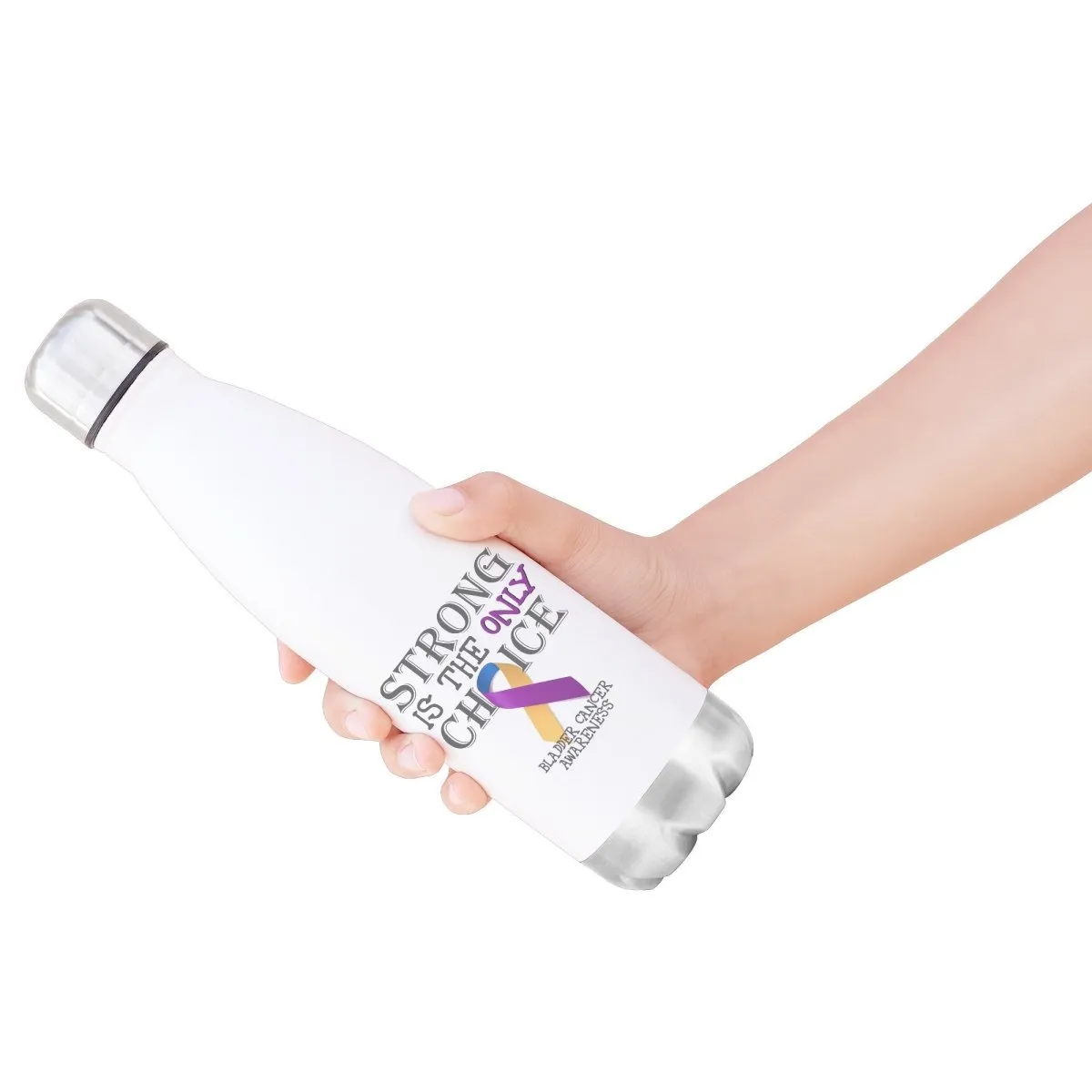 Strong is the Only Choice -Bladder Cancer Awareness 20oz Insulated Water Bottle |x|
