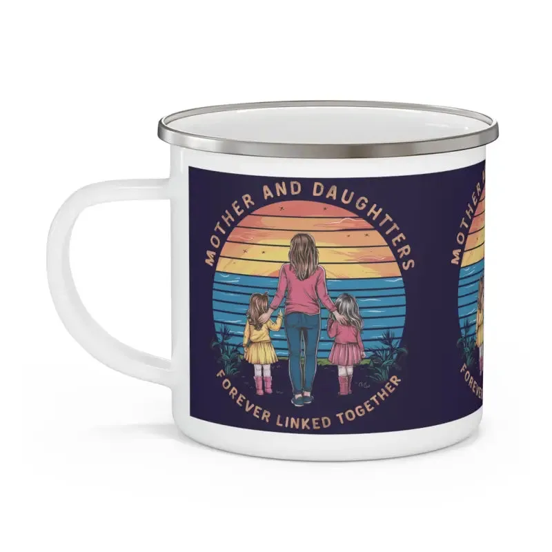 Stylish Mothers and Daughters Enamel Camping Mug