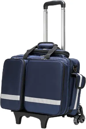 Suitable for EMT, EMS, Paramedic Wheeled Medical Trolley Bag Professional First Aid Bag with Internal Dividers,(Bag Only)(B)