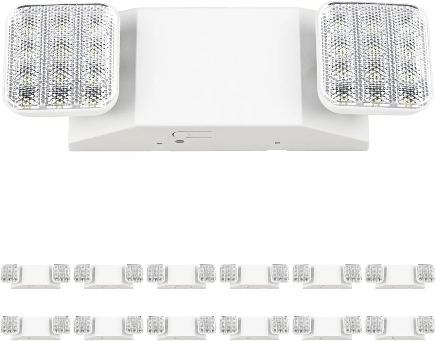 Sunco 12 Pack LED Emergency Lights, Commercial Lighting for Business, Power Outages, Offices, With Backup Battery (90 Minutes), Wall Mount, Hard Wired, 120-277V, Fire Resistant (94V-0) UL.