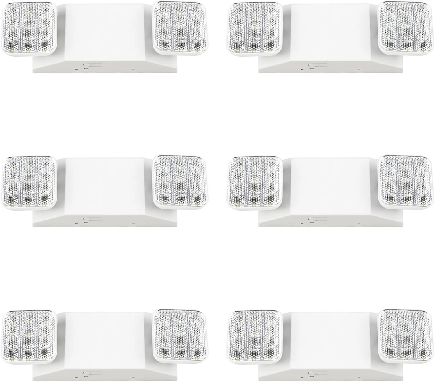 Sunco 6 Pack LED Emergency Lights, Commercial Lighting for Business, Power Outages, Offices, With Backup Battery (90 Minutes), Wall Mount, Hard Wired, 120-277V, Fire Resistant (94V-0) UL