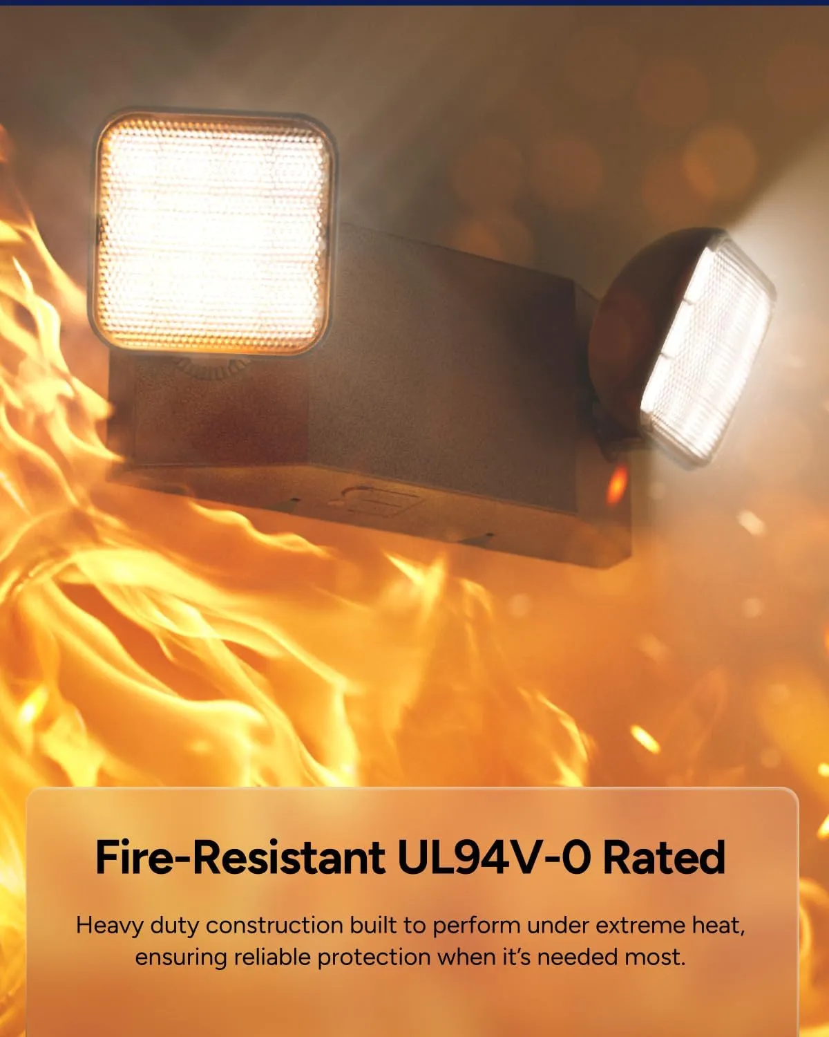 Sunco Emergency Light LED Fixture with Lights Battery Backup [Luces De Emergencia], Fire Resistant (UL 94V-0), 120-277V, Wall Mount, Hard Wired, Black UL.