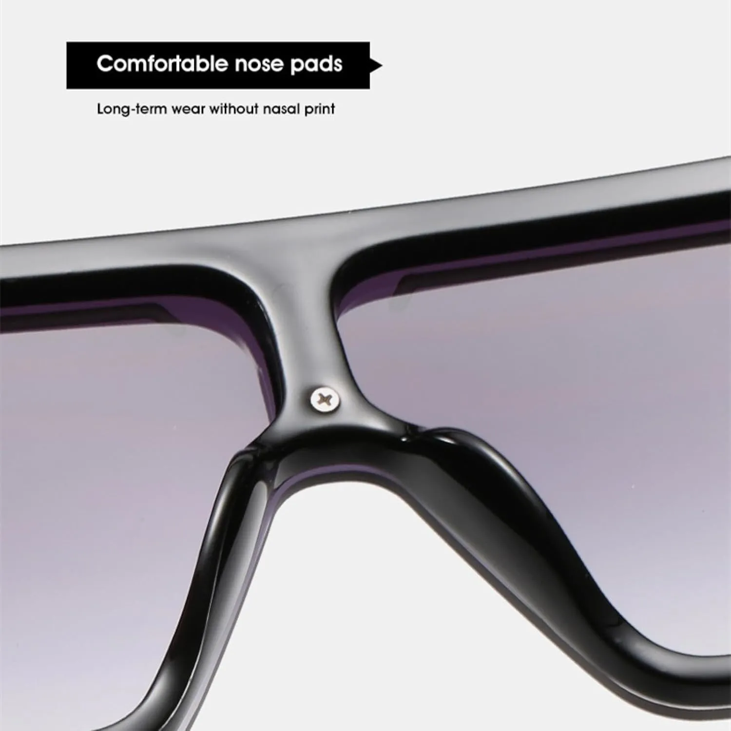 Sunglasses Women Luxury Vintage Sun Glasses Conjoined Big Frame Mirror Red Purple Eyewear Uv400