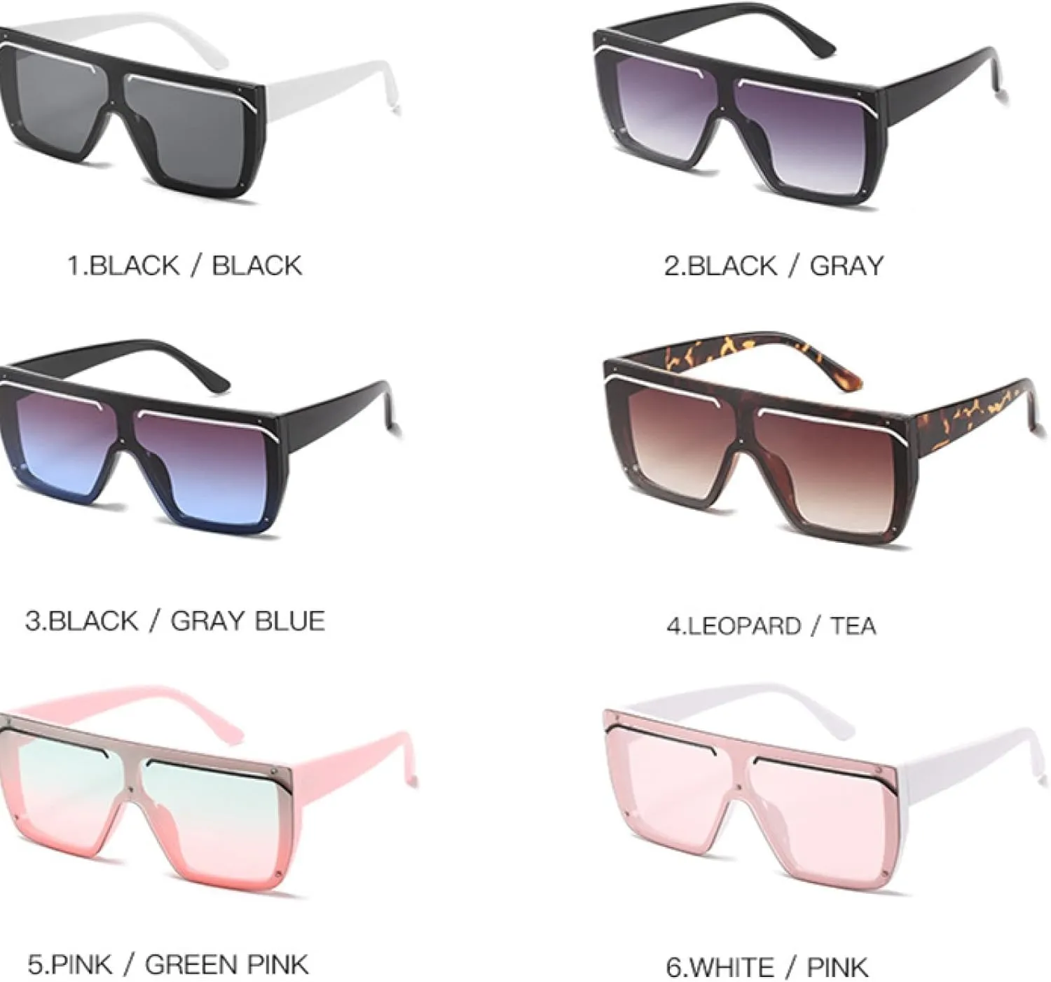 Sunglasses Women Luxury Vintage Sun Glasses Conjoined Big Frame Mirror Red Purple Eyewear Uv400