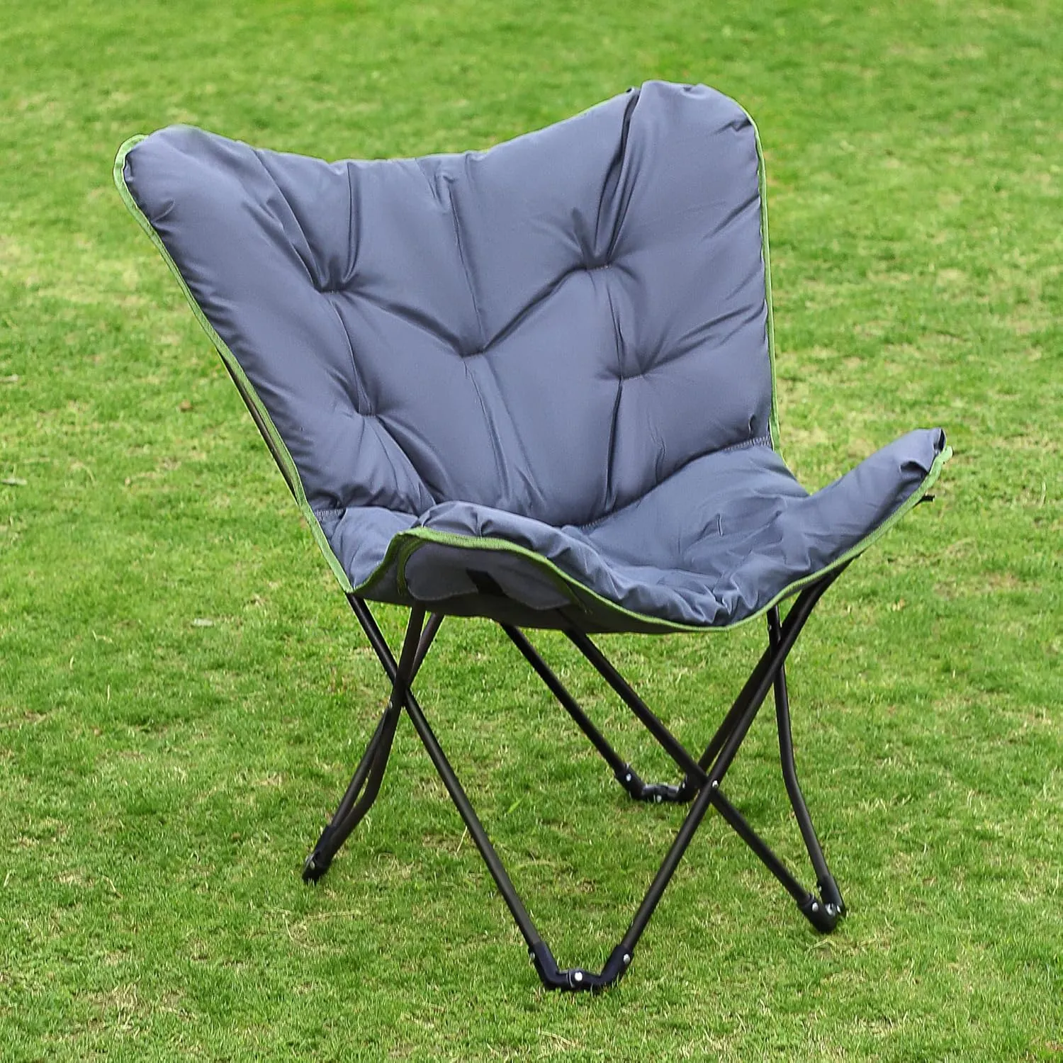 SunnyFeel Oversized XL Padded Camping Chair, Outdoor Butterfly Chair, Portable, Folding, Large Camp Lounge Chairs, Padded Living Room Indoor Chairs Lawn Chairs for Beach,Tailgating,Sport Events,Picnic