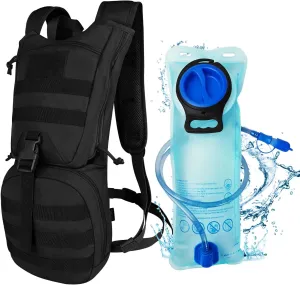 SUNRISING Tactical Molle Hydration Backpack with 3L Water Bladder - Lightweight Military Water Backpack for Hiking, Running, Cycling