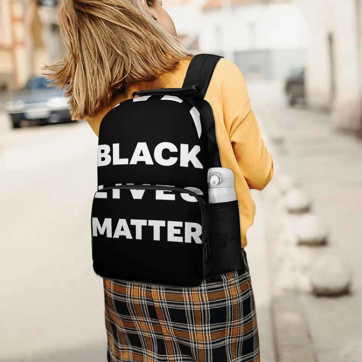 Supdreamc Men Women Lightweight Black Lives Matter Flag Casual Daypack Big Capacity Bookbag With Padded Straps for Gym Travel Walking Cycling