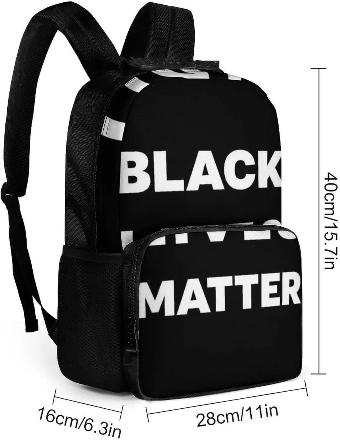 Supdreamc Men Women Lightweight Black Lives Matter Flag Casual Daypack Big Capacity Bookbag With Padded Straps for Gym Travel Walking Cycling