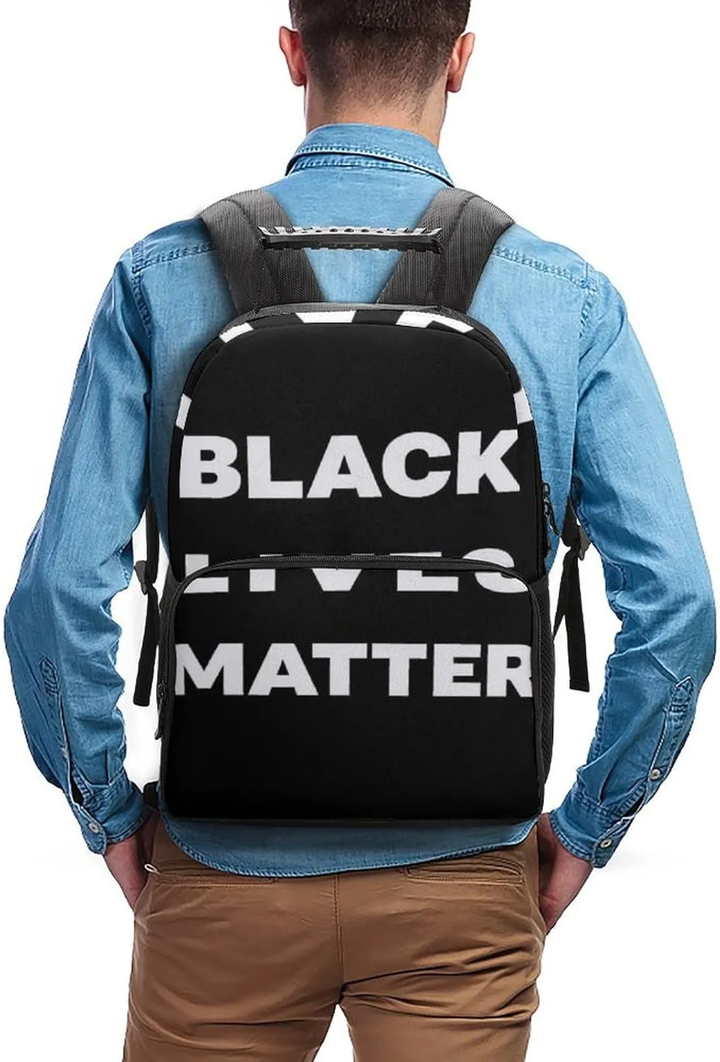 Supdreamc Men Women Lightweight Black Lives Matter Flag Casual Daypack Big Capacity Bookbag With Padded Straps for Gym Travel Walking Cycling
