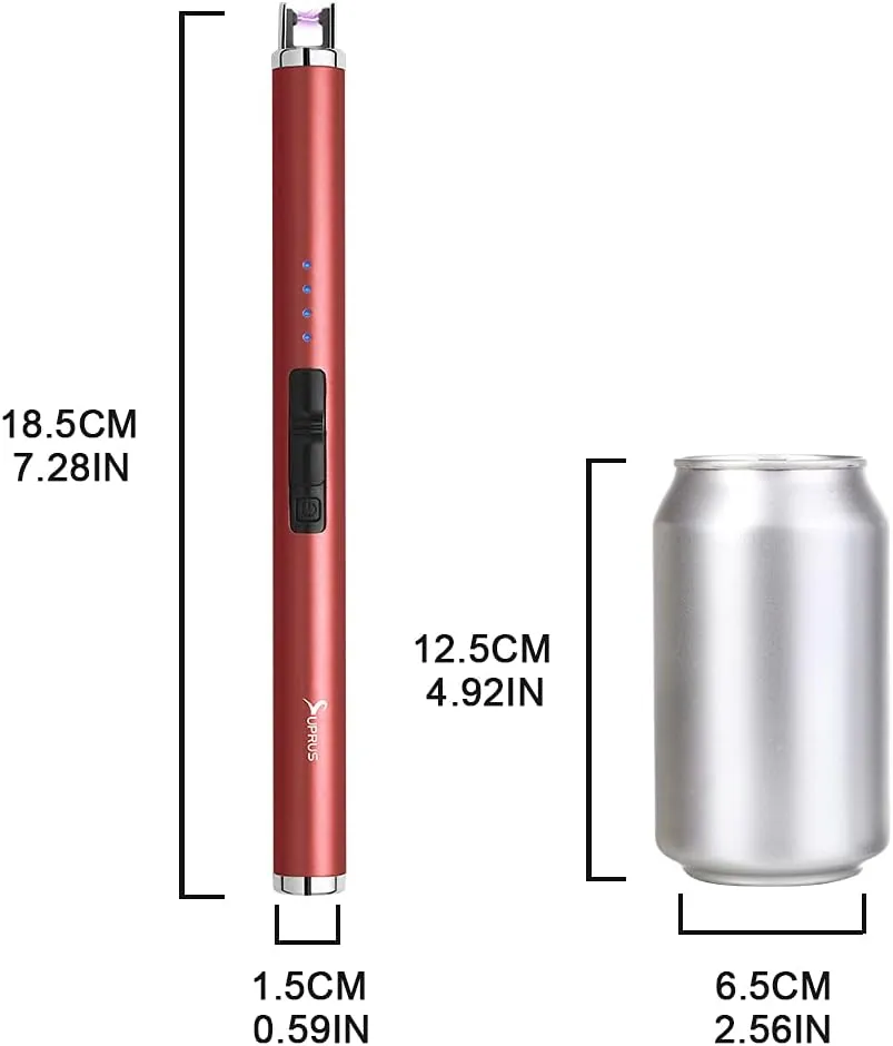 SUPRUS Lighter Candle Lighter Electric Lighter USB Lighter Safety Switch Rechargeable Flameless Plasma Windproof Pocket Size 1 Count (Pack of 3)