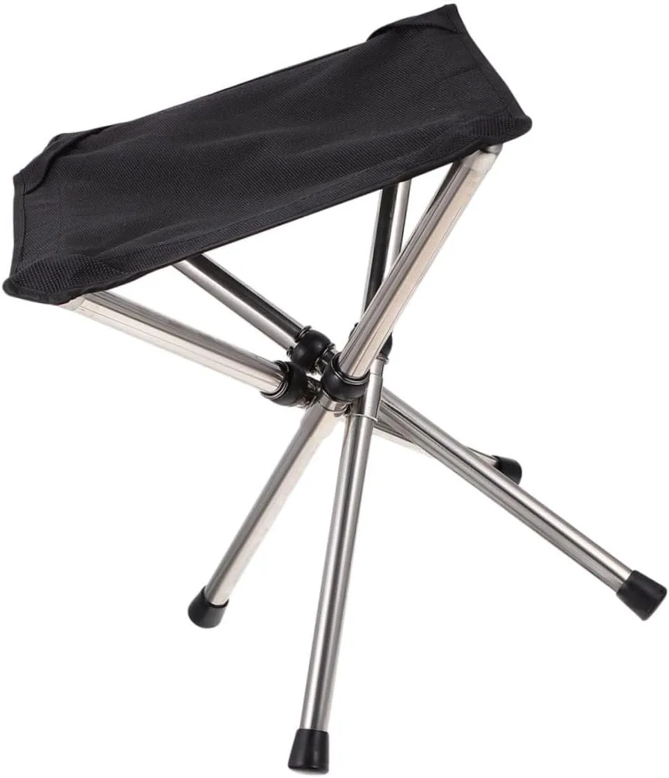 SUPVOX Foldable Camping Stool Portable Fishing Chair Tall Outdoor Folding Stool Padded Seat