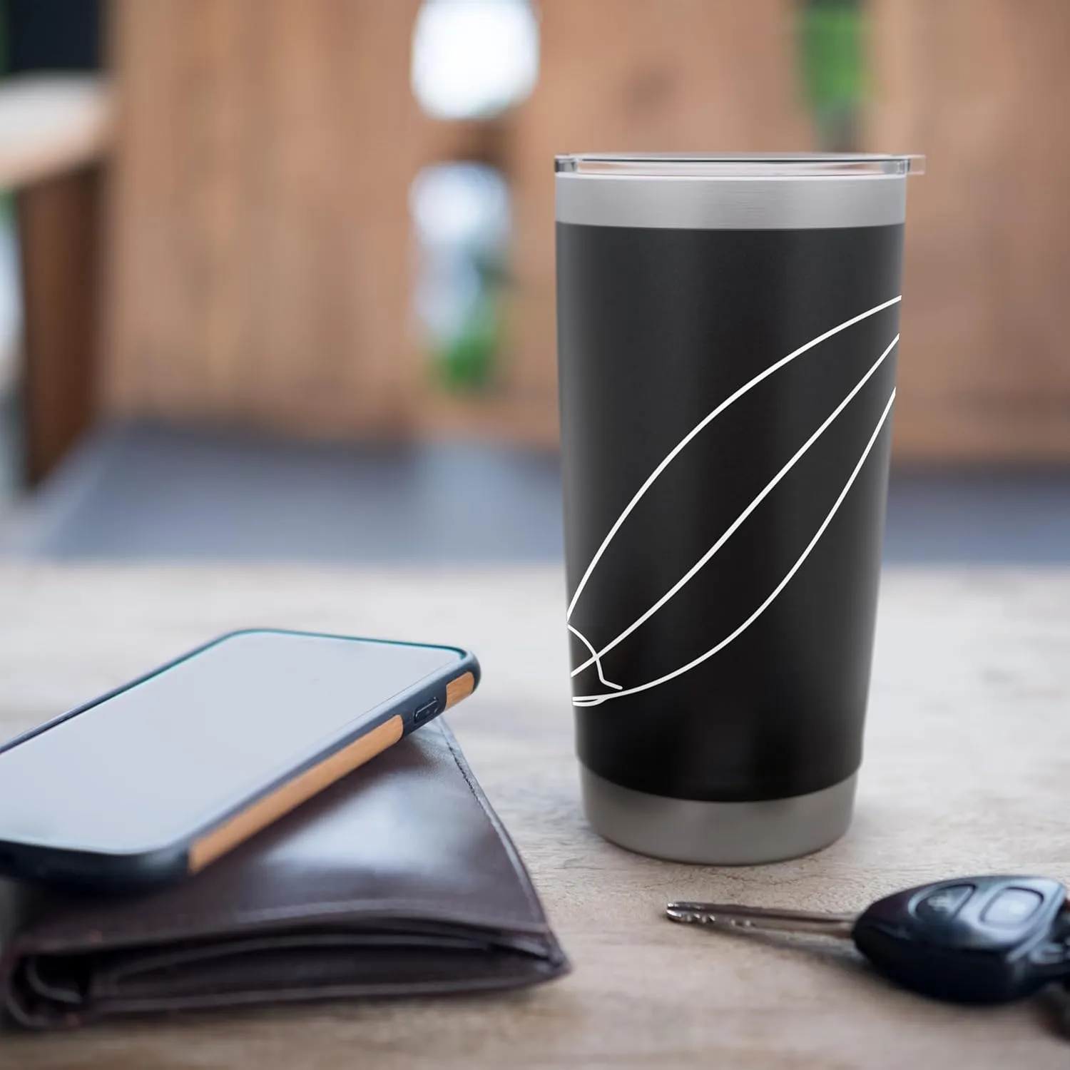 Surfboard Sketch Surfing Trip Stainless Steel Insulated Tumbler