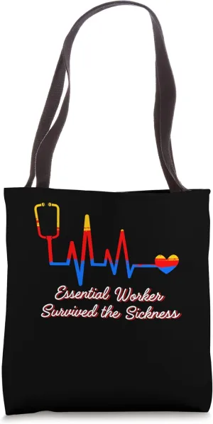 Survived the Sickness Frontliner Funny Frontline Worker Tote Bag