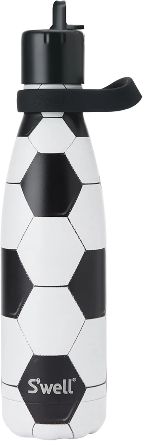 S'well Stainless Steel Water Bottle with Flip Straw Cap and Handle, 17oz, Goals, Triple Layered Vacuum Insulated Containers Keeps Drinks Cold for 36 Hours and Hot for 10, Perfect for On the Go