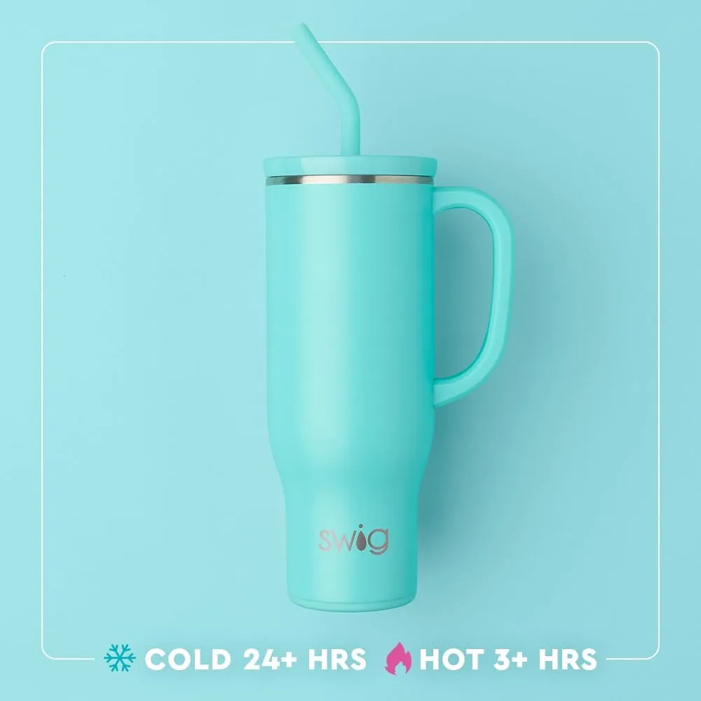 Swig Life 30oz Mega Mug, 30 oz Tumbler with Handle and Straw, Cup Holder Friendly, Dishwasher Safe, Extra Large Insulated Tumbler, Stainless Steel Water Bottle (Howdy Yall)