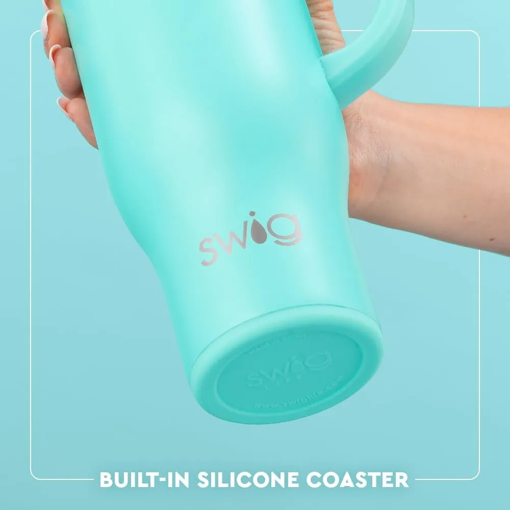 Swig Life 30oz Mega Mug, 30 oz Tumbler with Handle and Straw, Cup Holder Friendly, Dishwasher Safe, Extra Large Insulated Tumbler, Stainless Steel Water Bottle (Howdy Yall)