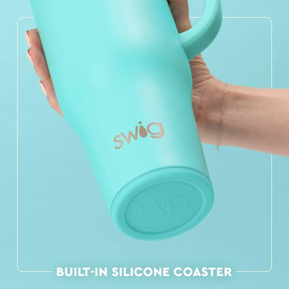 Swig Life 40oz Mega Mug, 40 oz Tumbler with Handle and Straw, Cup Holder Friendly, Dishwasher Safe, Extra Large Insulated Tumbler, Stainless Steel (Boho Desert)