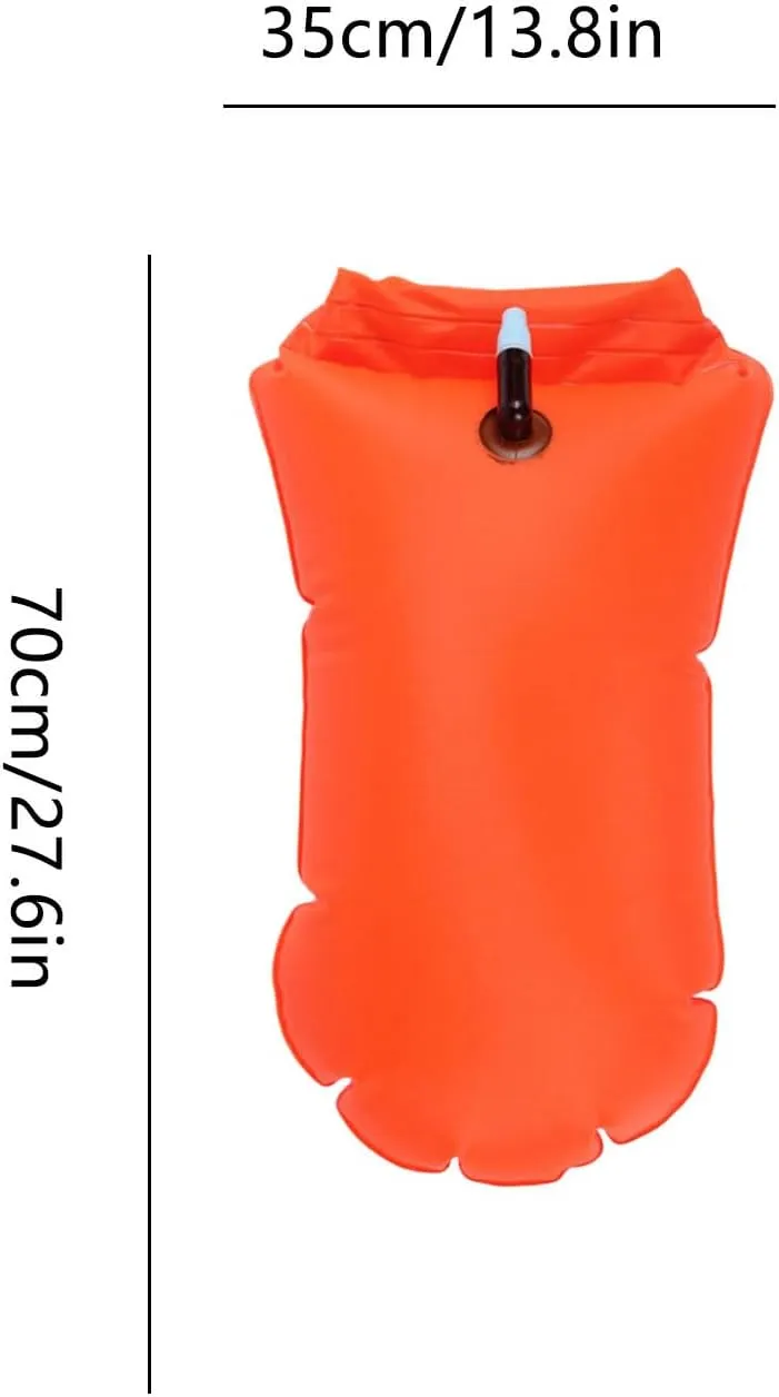 Swim Buoy, Inflatable Aid Float, Portable Dry Bag with Double Air Chambers, Safety Swimming Accessory for Beach Sports, Swimming Lessons, Lake Pool Use, Adults and School Training