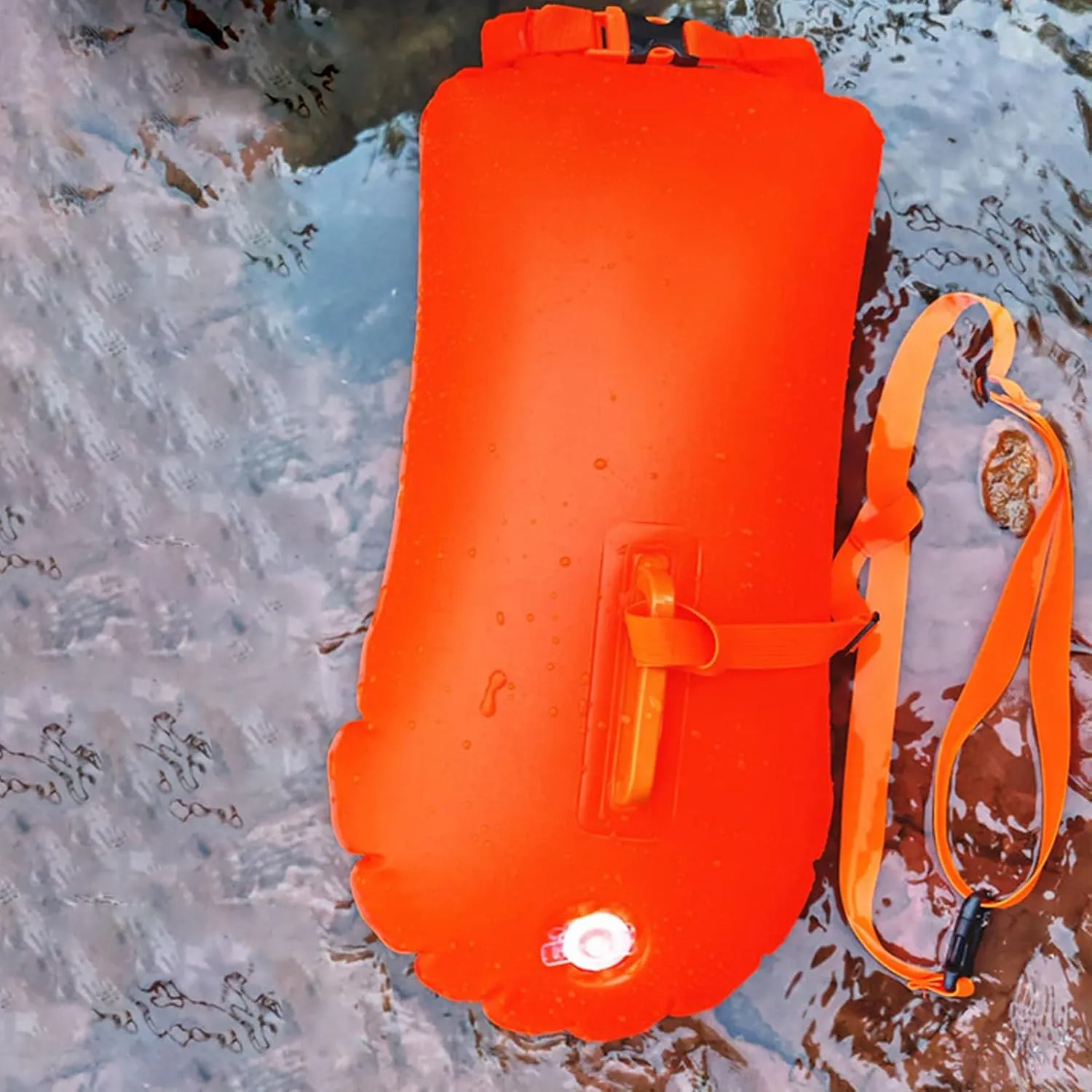 Swim Buoy - Open Water Swim Buoy, Inflatable Drybag Swim Float | Inflatable Safety Float for Open Water Swimming, Swimming Buoy Dry Bag with Double Air Bags for Beach Sports School Adults Lake Pool