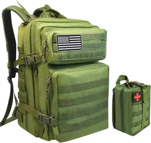 Tactical Backpack   First Aid Kit, Suitable For Camping, Mountaineering, Traveling, 47L Tactical Backpack For Men, Outdoor 3-Day Assault Military Backpack，Army, Hunting，Fishing Heavy Duty Backpack