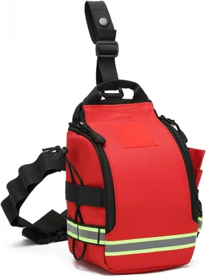 Tactical Drop Leg Waist Bag, First Aid Kit,Multifunctional Tactical Thigh Hip Outdoor Trauma Medical Bag,for Outdoors Camping,Hiking,Cycling (Red)