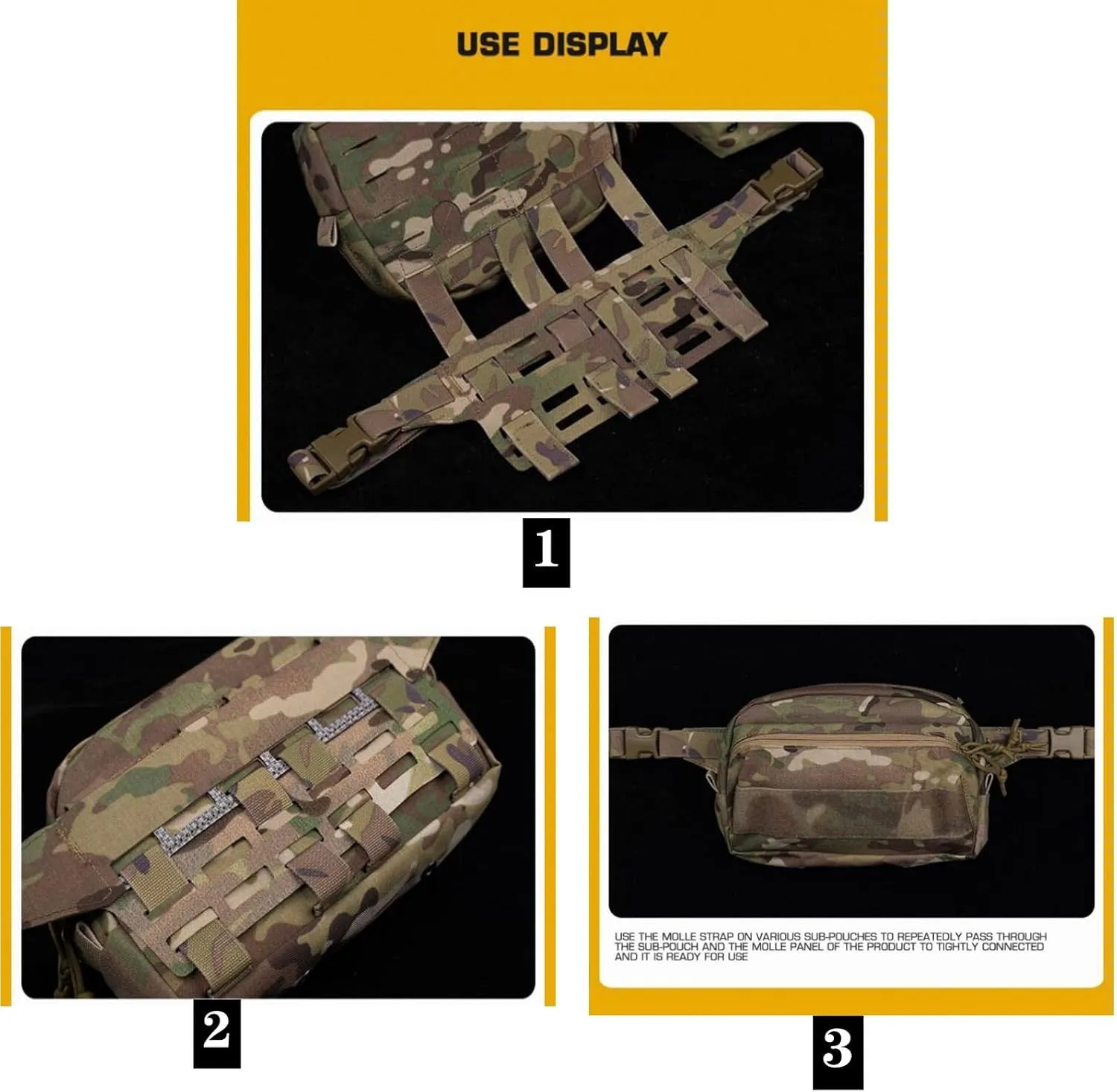 Tactical Fanny Pack Adapter Panel Waist Belt Extension Platform for Molle Pouches Magazine Pouch