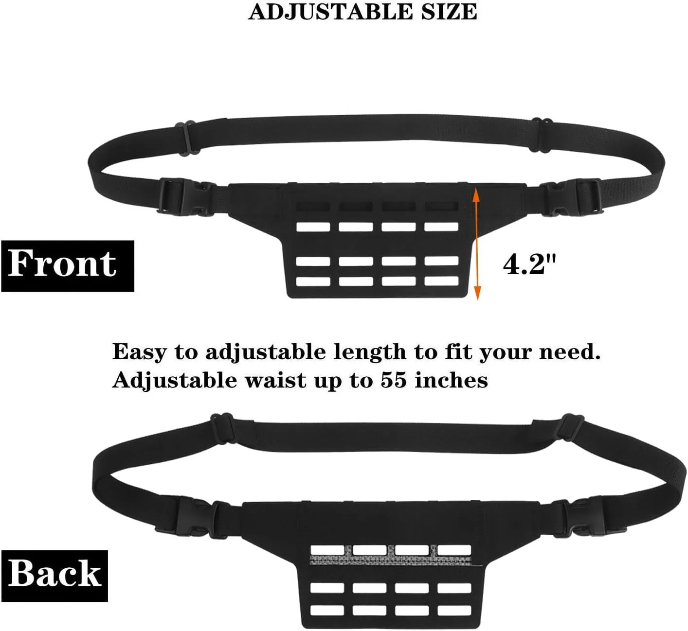 Tactical Fanny Pack Adapter Panel Waist Belt Extension Platform for Molle Pouches Magazine Pouch
