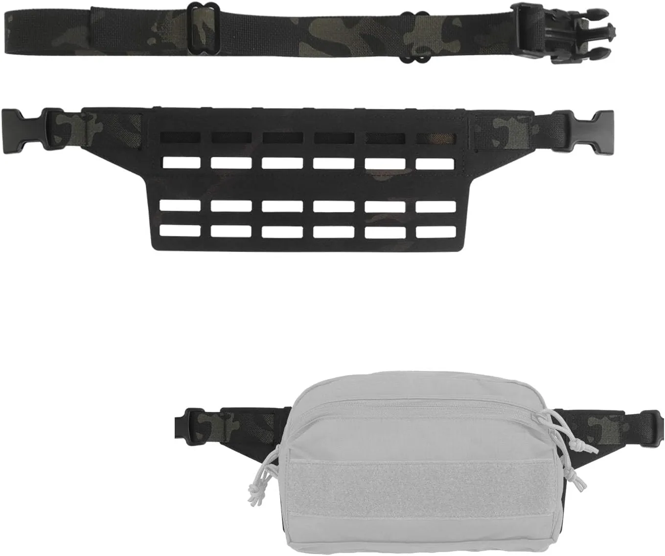 Tactical Fanny Pack Adapter Panel Waist Belt Extension Platform for Molle Pouches Magazine Pouch