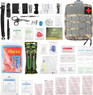 Tactical First aid kit for Outdoor, First Aid Supplies Emergency Trauma Bag, Survival First Aid Kit for Outdoor Camping Hiking Backpacking and Travel