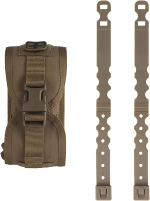 Tactical med Pouch Emergency First Aid Kit, Empty IFAK Pouch Security Survival Gear Hot Suppressor Pouch Heat Insulation, Multi-Purpose Molle Pouch Holder Small(Brown)